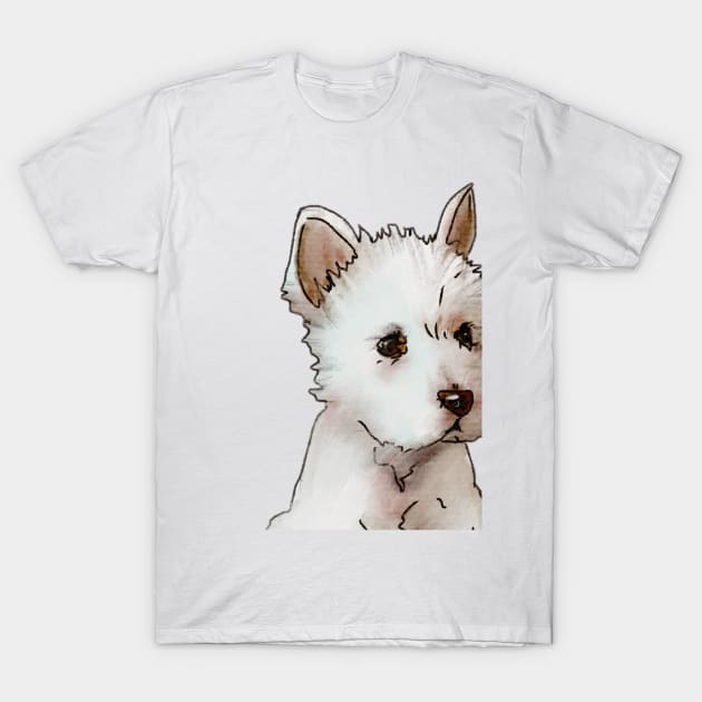 Puppy Westie T-Shirt by ArtInPi